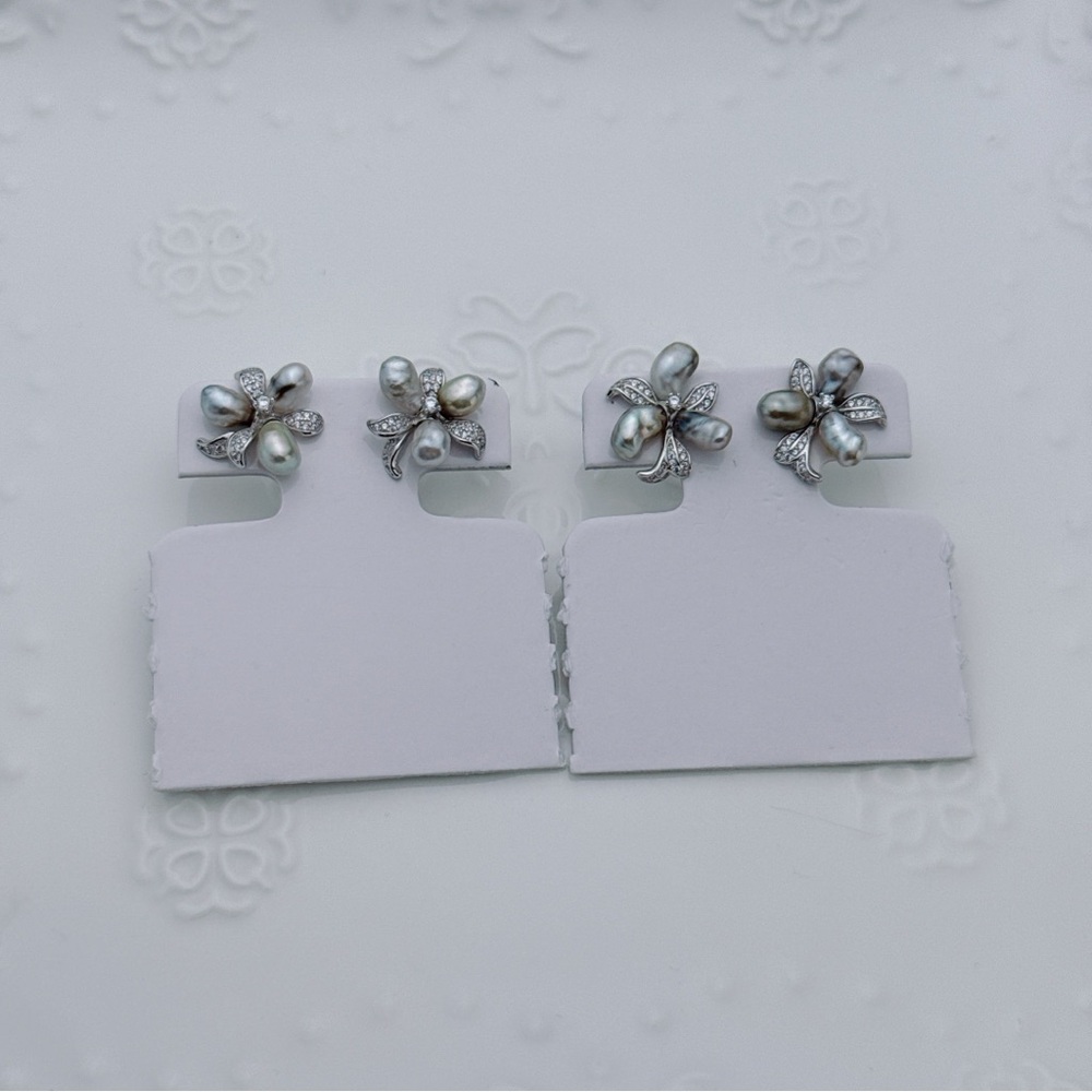 E115 S925 Tahitian Keshi Sea Pearl Earrings